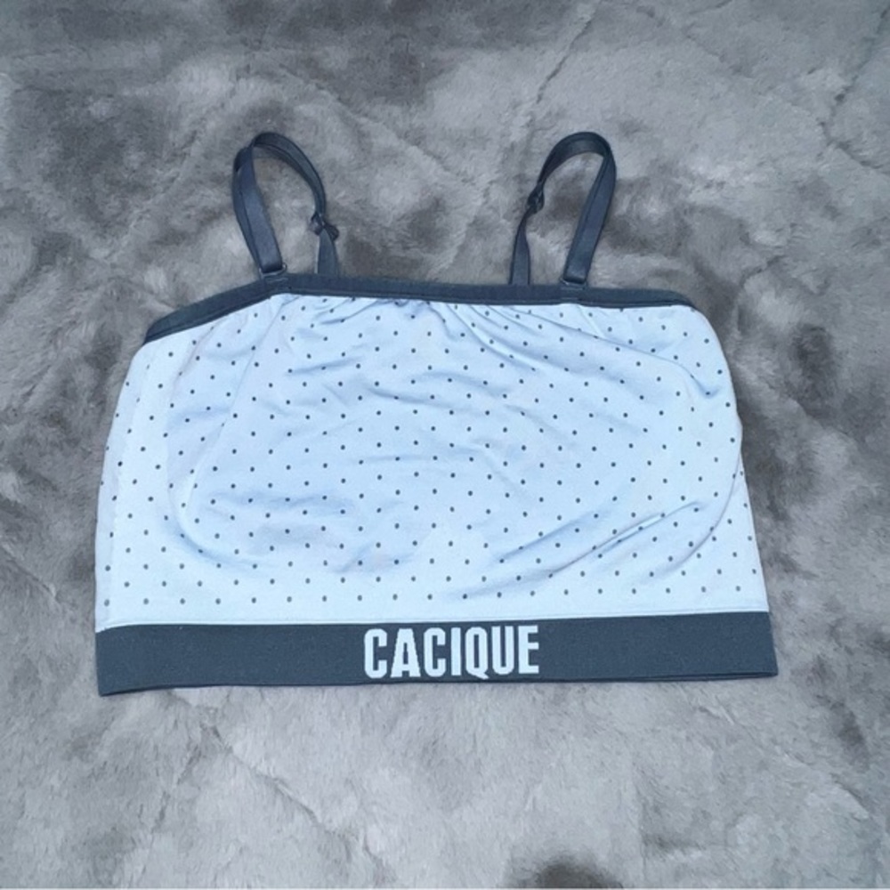 Girls cacique blue & blue polka dot reversible bra size large 12/14
